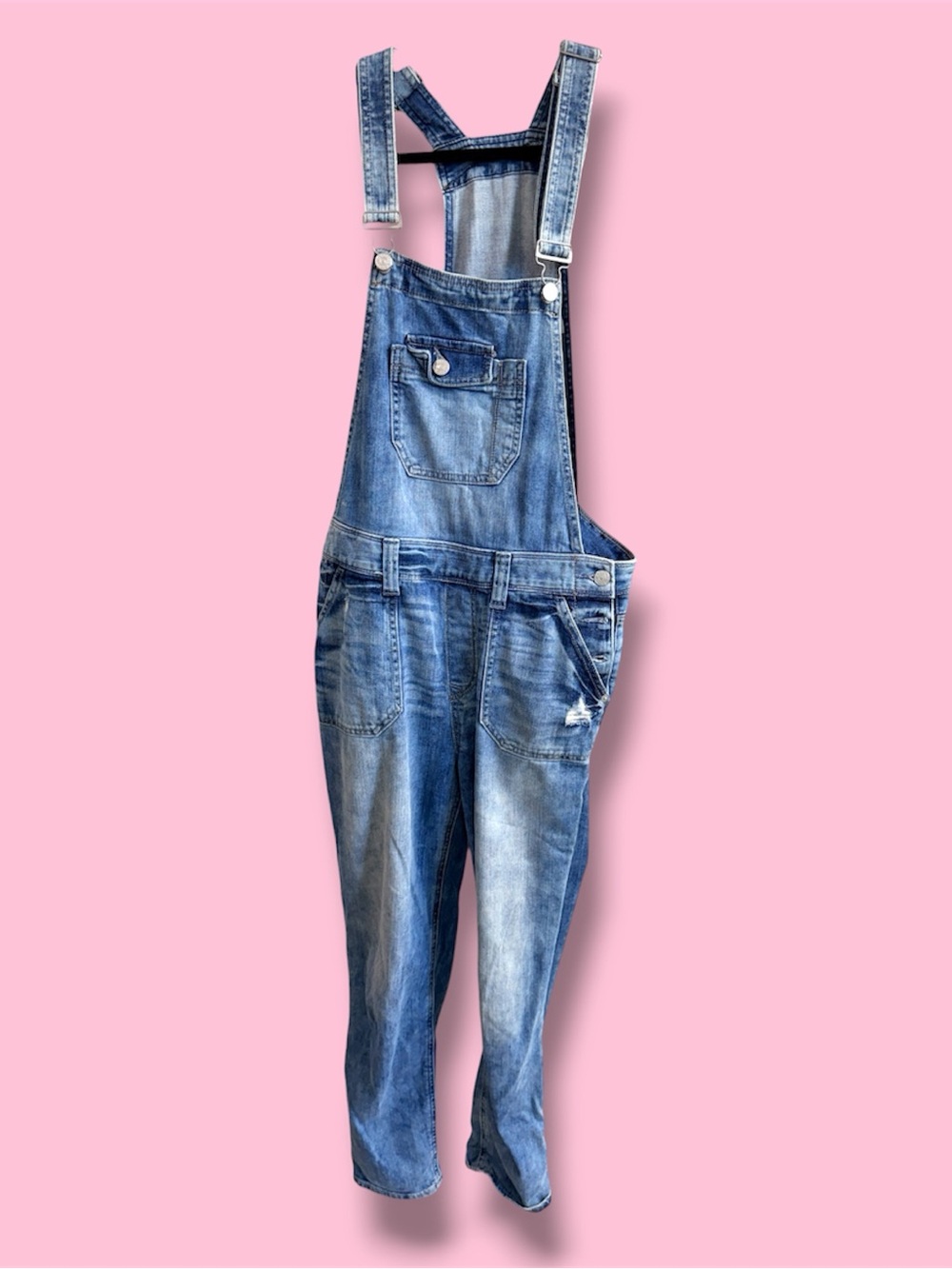 Express Light Wash Blue Denim Overalls #35